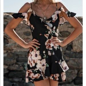 Hello Molly Black Floral Mini Dress